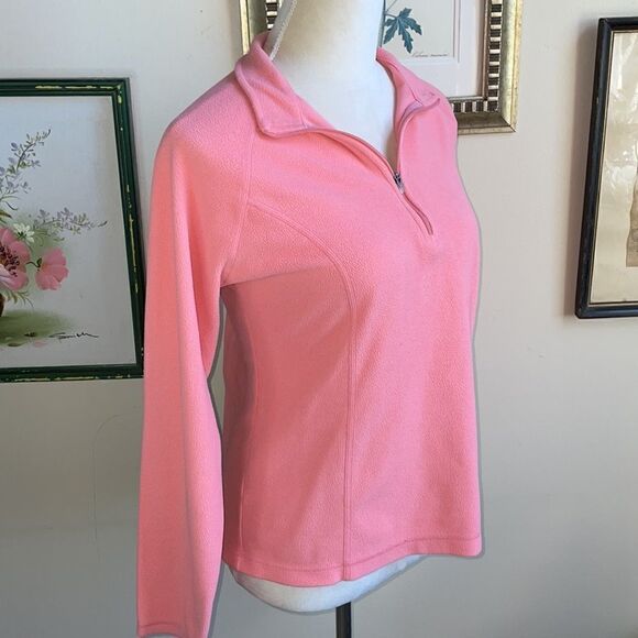 L.L. Bean Pink 1/4 Zip Lightweight Pullover Fleece Top (Size: Small) - Picture 4 of 16